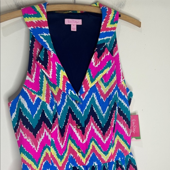 NWT Lilly Pulitzer Sherlynn Hearts A Flutter Multi Color Chevron Striped Dress 8 - Picture 15 of 16